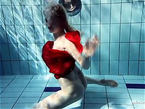 molten light-haired Lucie French teenage in the pool